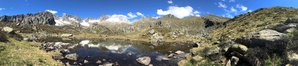 Veduta panoramica dei laghetto Bocca dell'Uomo gruppo Presanella